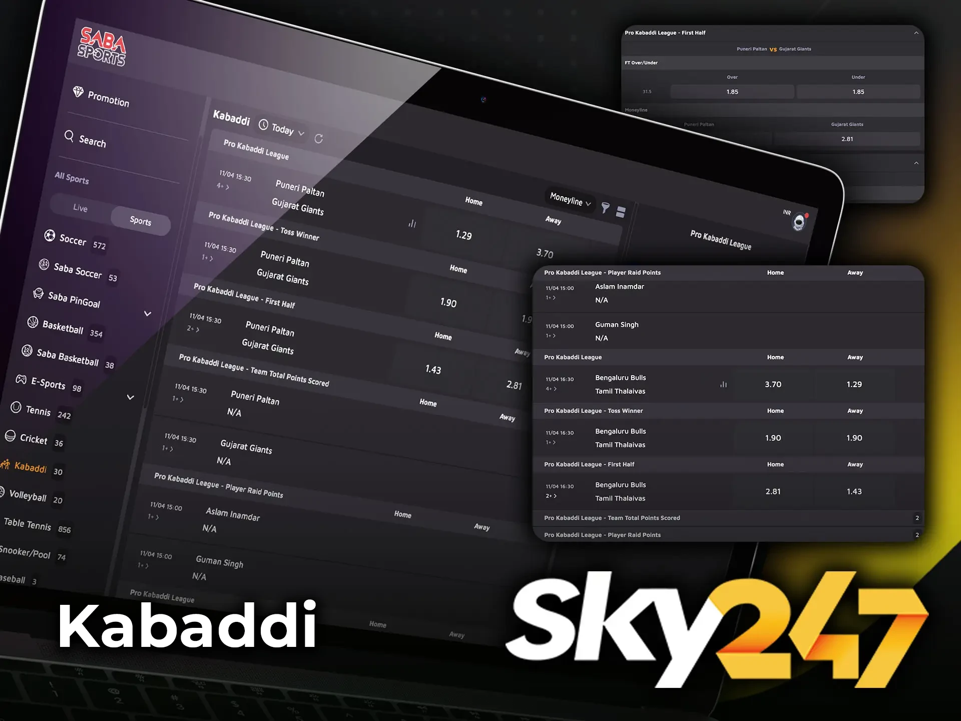 Get a great opportunity to earn by making predictions at Sky 247 on famous events at Kabaddi.