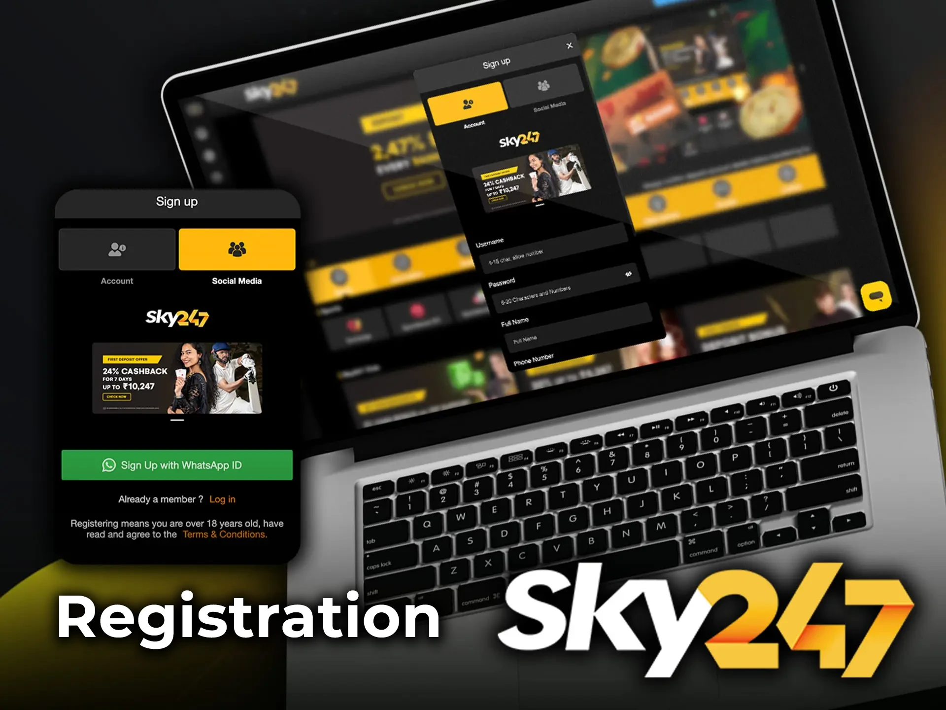 Enjoy online betting at Sky247 right after a simple account registration.