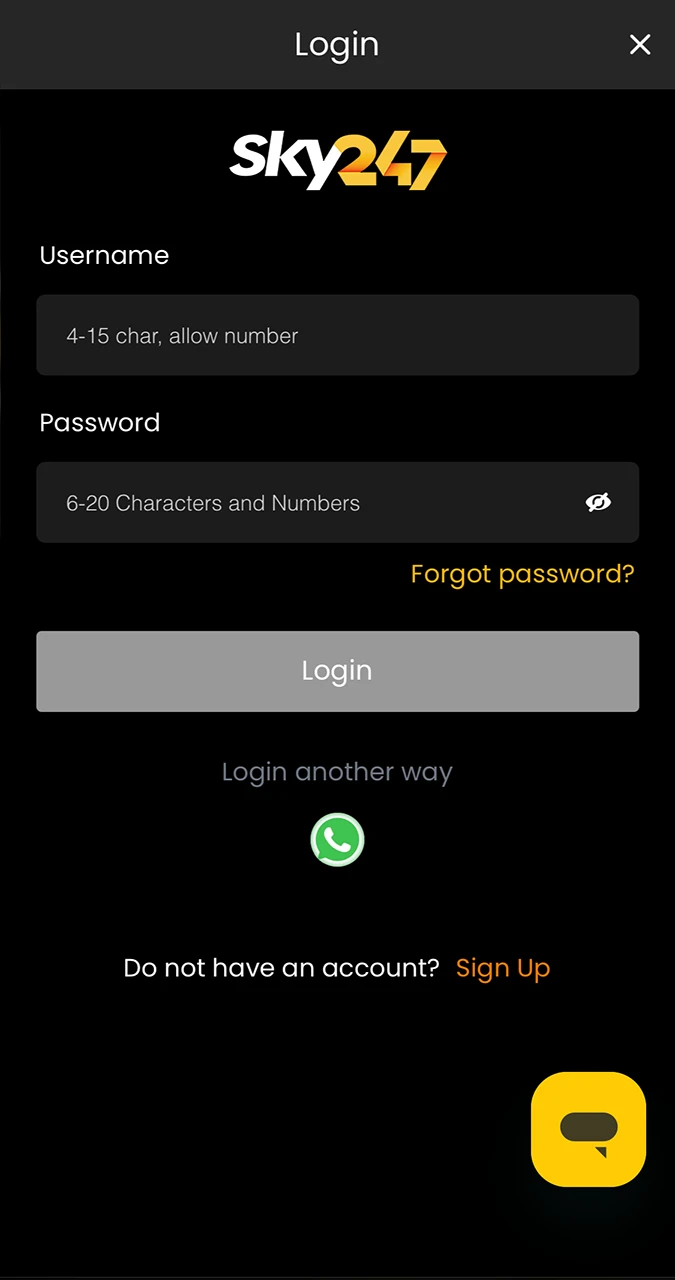 Check that your Sky247 login details are correct.