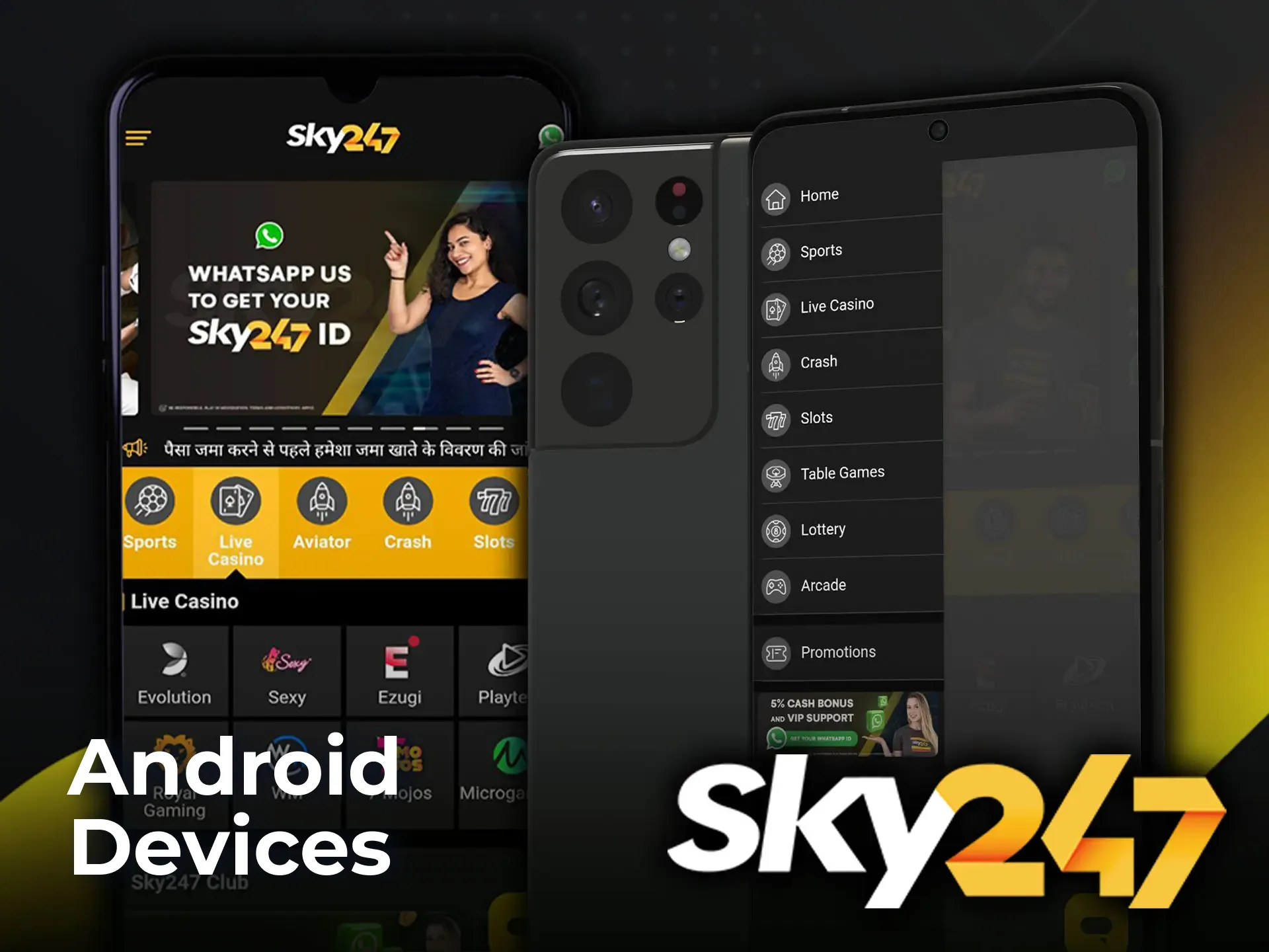 Study the required mobile device characteristics for the Sky 247 app and compare them with your own.