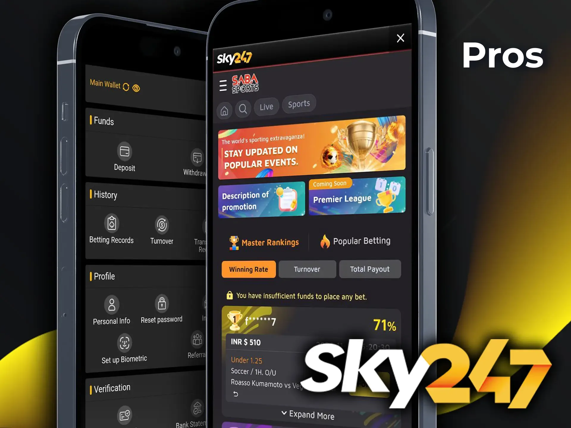 Sky247 app is favored by gamblers for its quality service and high odds.