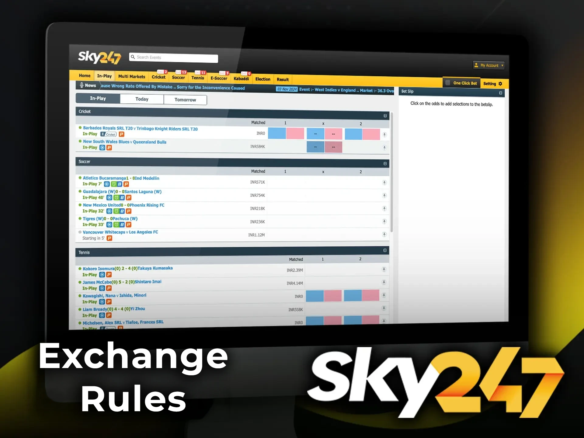 Learn the main rules of exchange betting on the Sky247 bookmaker website.