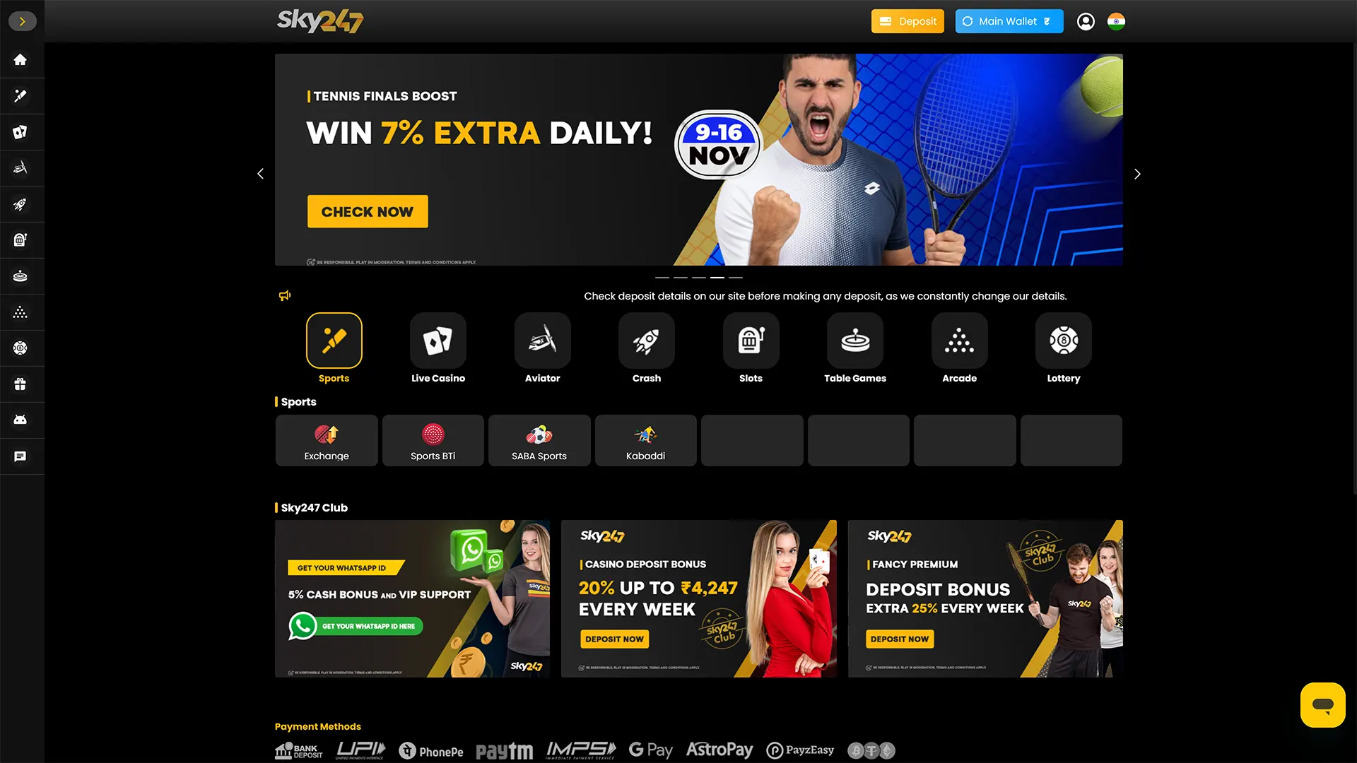 Discover the world of gambling and betting at Sky247 Casino.